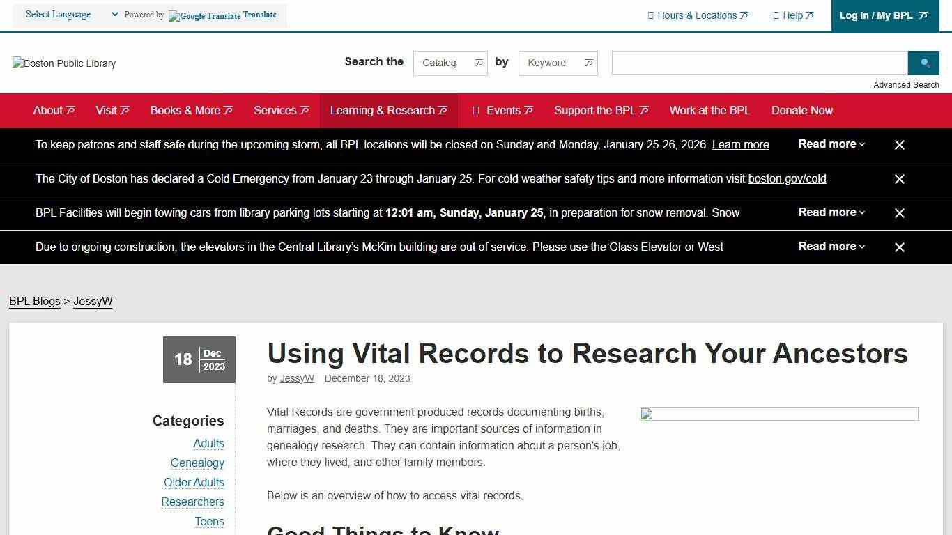 Using Vital Records to Research Your Ancestors Boston Public Library