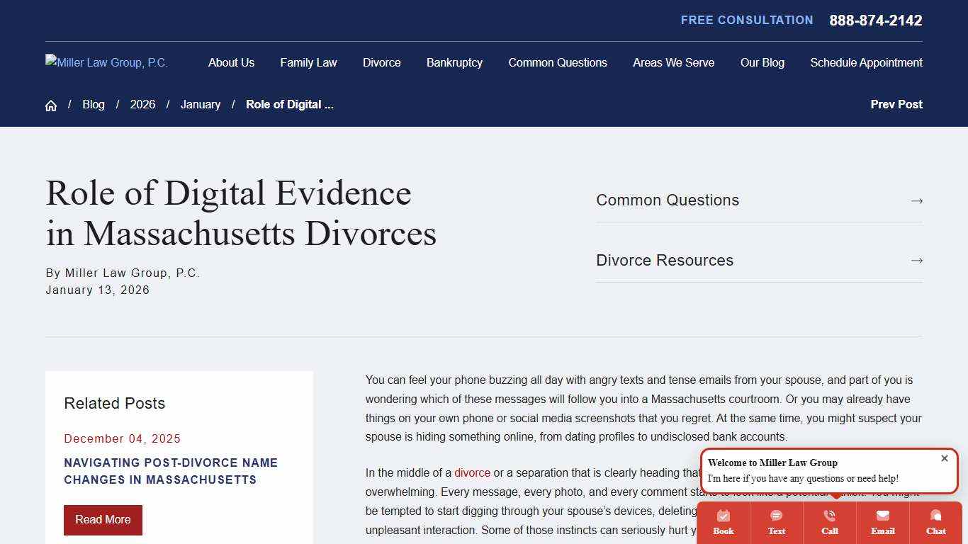 Digital Evidence in Massachusetts Divorces Miller Law Group, P.C.